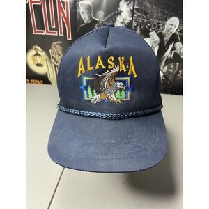 Vintage Alaska Headliners American Bald Eagle Blue Rope Snapback 1990s